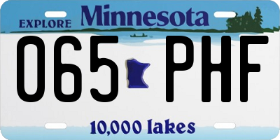 MN license plate 065PHF