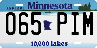 MN license plate 065PIM