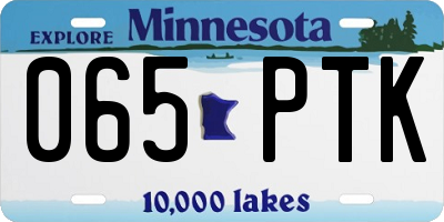 MN license plate 065PTK