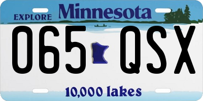 MN license plate 065QSX