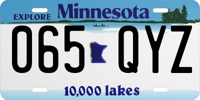 MN license plate 065QYZ