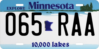 MN license plate 065RAA