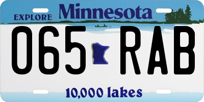 MN license plate 065RAB