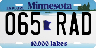 MN license plate 065RAD