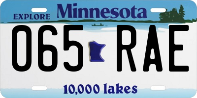 MN license plate 065RAE
