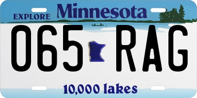MN license plate 065RAG