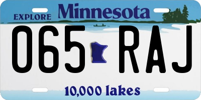 MN license plate 065RAJ