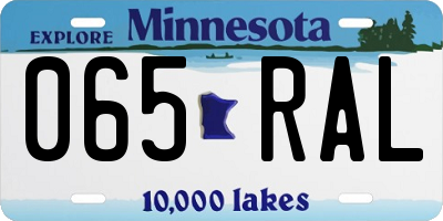 MN license plate 065RAL