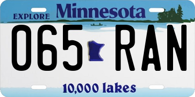 MN license plate 065RAN