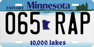 MN license plate 065RAP