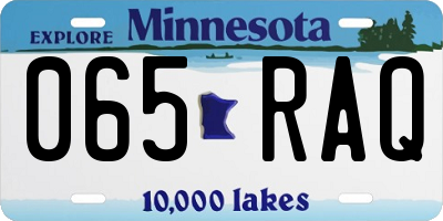 MN license plate 065RAQ