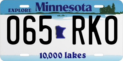 MN license plate 065RKO