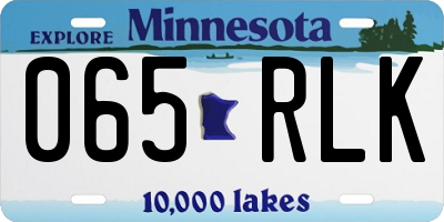 MN license plate 065RLK
