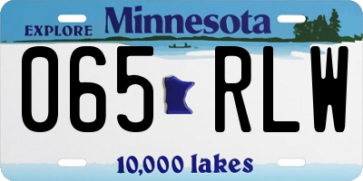 MN license plate 065RLW