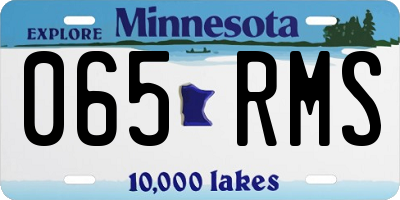 MN license plate 065RMS