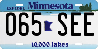 MN license plate 065SEE