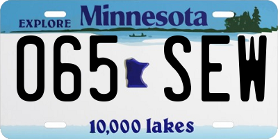 MN license plate 065SEW