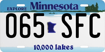MN license plate 065SFC