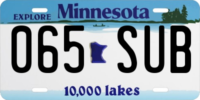 MN license plate 065SUB
