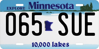 MN license plate 065SUE