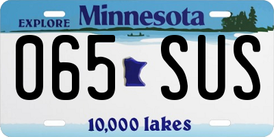 MN license plate 065SUS