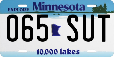 MN license plate 065SUT