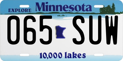 MN license plate 065SUW