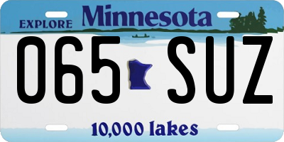 MN license plate 065SUZ