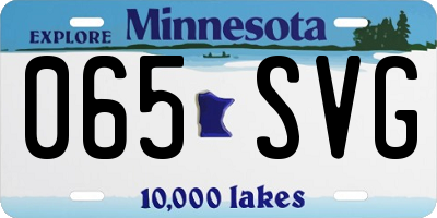 MN license plate 065SVG