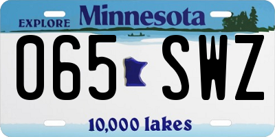 MN license plate 065SWZ