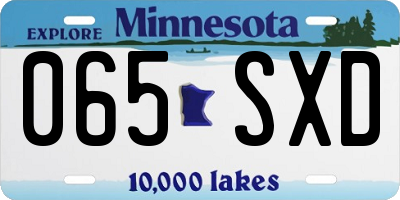 MN license plate 065SXD