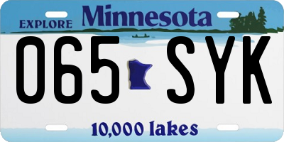MN license plate 065SYK