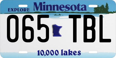 MN license plate 065TBL