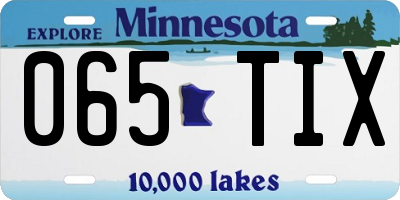 MN license plate 065TIX