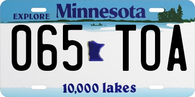 MN license plate 065TOA