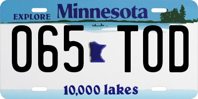 MN license plate 065TOD