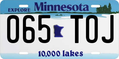 MN license plate 065TOJ