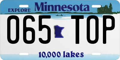 MN license plate 065TOP