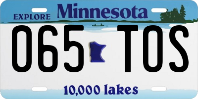 MN license plate 065TOS