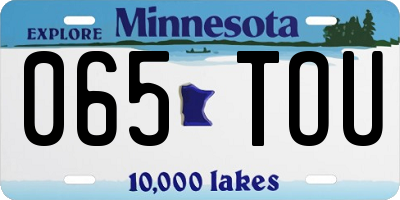 MN license plate 065TOU