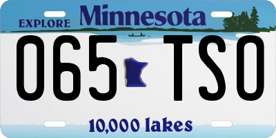 MN license plate 065TSO
