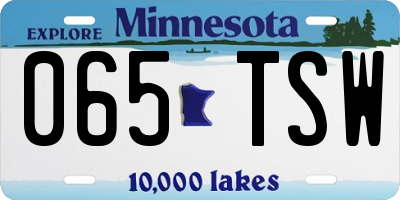 MN license plate 065TSW
