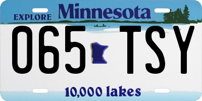 MN license plate 065TSY