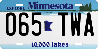 MN license plate 065TWA