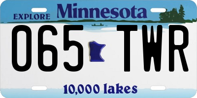 MN license plate 065TWR