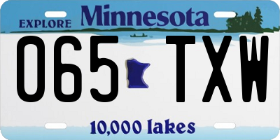 MN license plate 065TXW