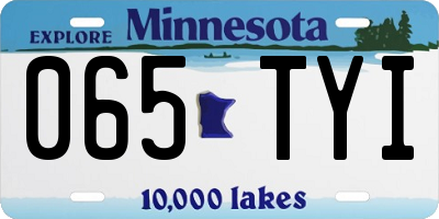 MN license plate 065TYI