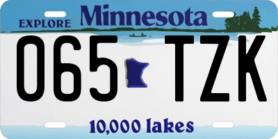 MN license plate 065TZK