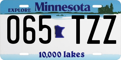MN license plate 065TZZ