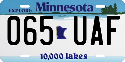 MN license plate 065UAF